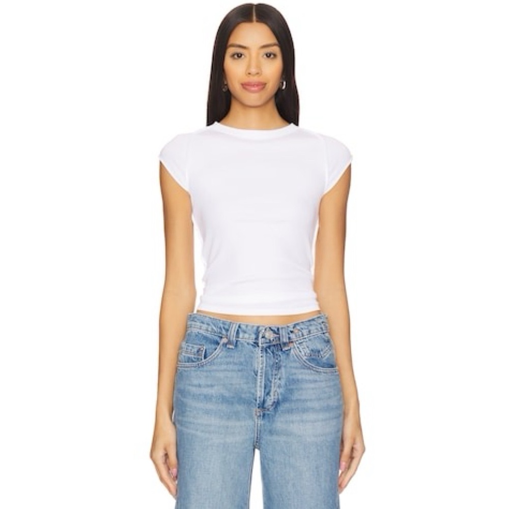 Free People x We The Free Ever Had Tee Ribbed Crewneck T-shirt Top Ivory White